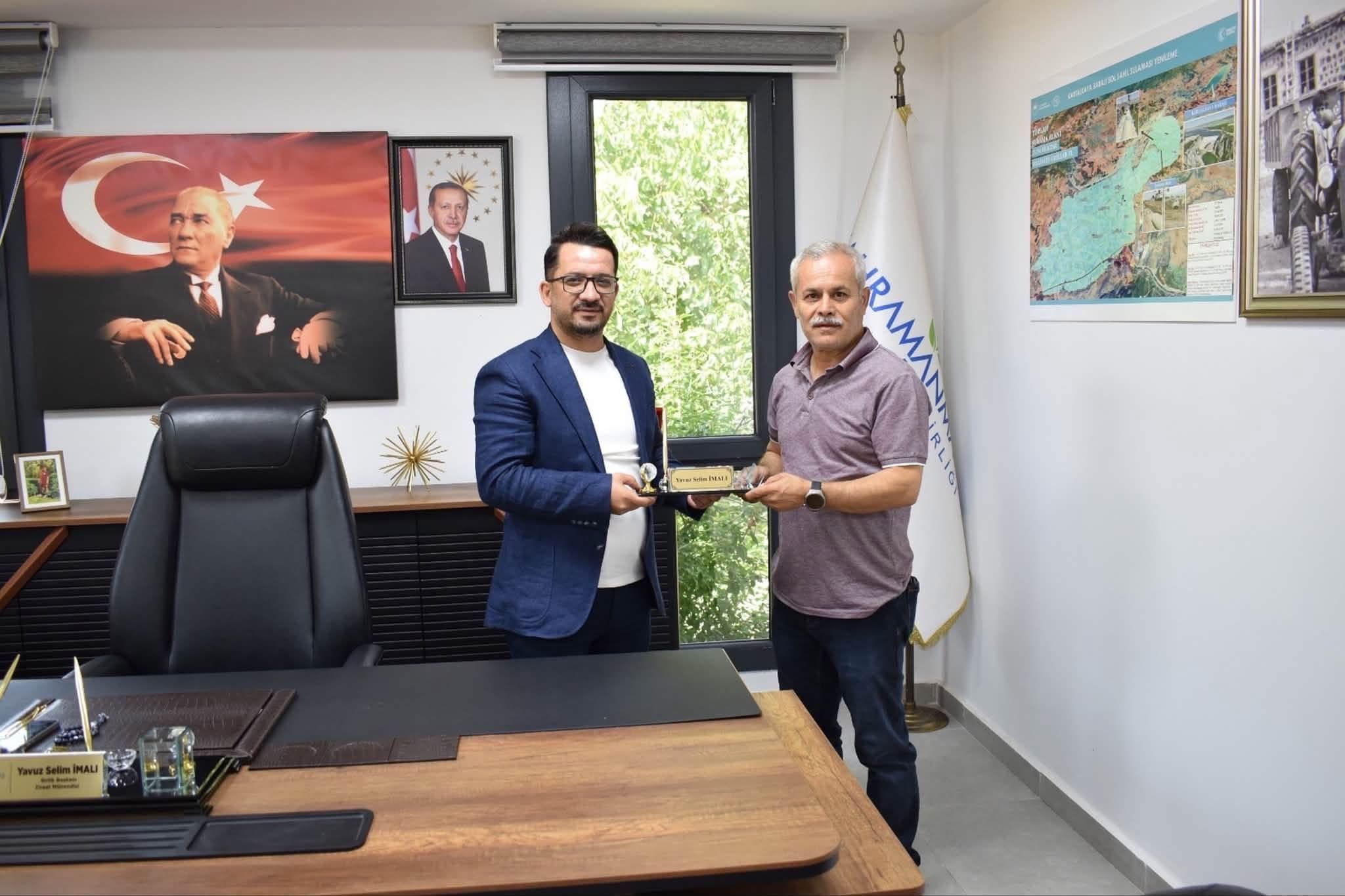 DSİ 20. Bölge Müdürlüğü Destek Hizmetleri Şube Müdürü Sayın Samet Burak ve Sosyal İşler Şefi Sayın Mehmet Ali Özkan'dan Ziyaret